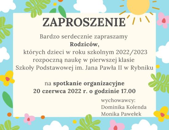 Zaproszenie-spotkanie-organizacyjne-klasy-pierwsze