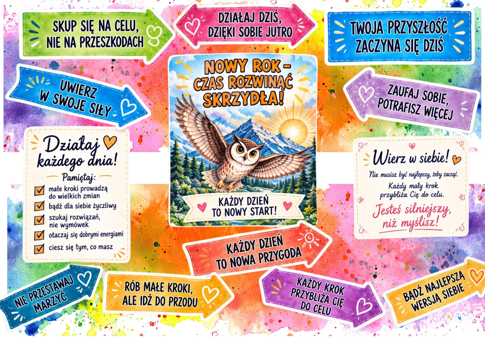 plakat motywujący na rozpoczęcie roku szkolnego