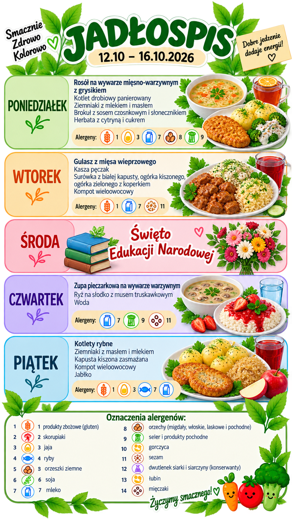 jadłospis 10 - 16.10